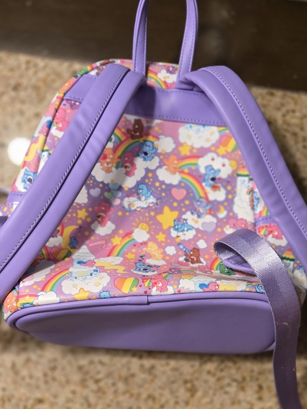 Loungefly Care Bears Purple Mini Backpack Purse - Picture 4 of 8